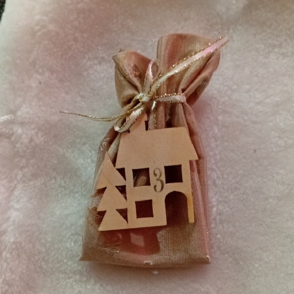Pink Gift Bag with Wooden House Tag